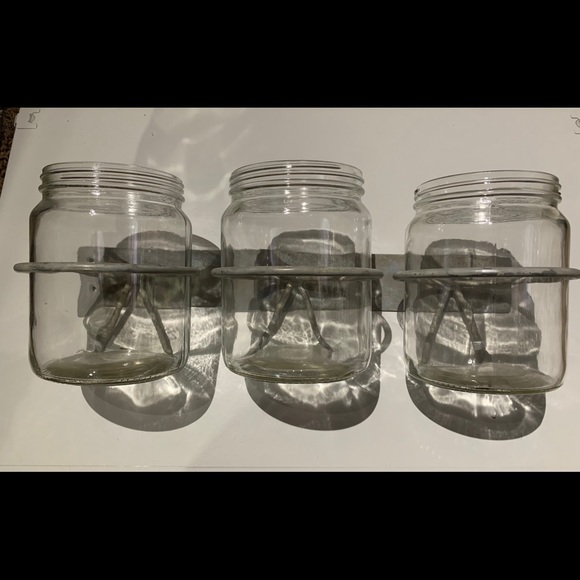 Pottery Barn Other - Pottery Barn Vintage 3 Jar Wall Storage